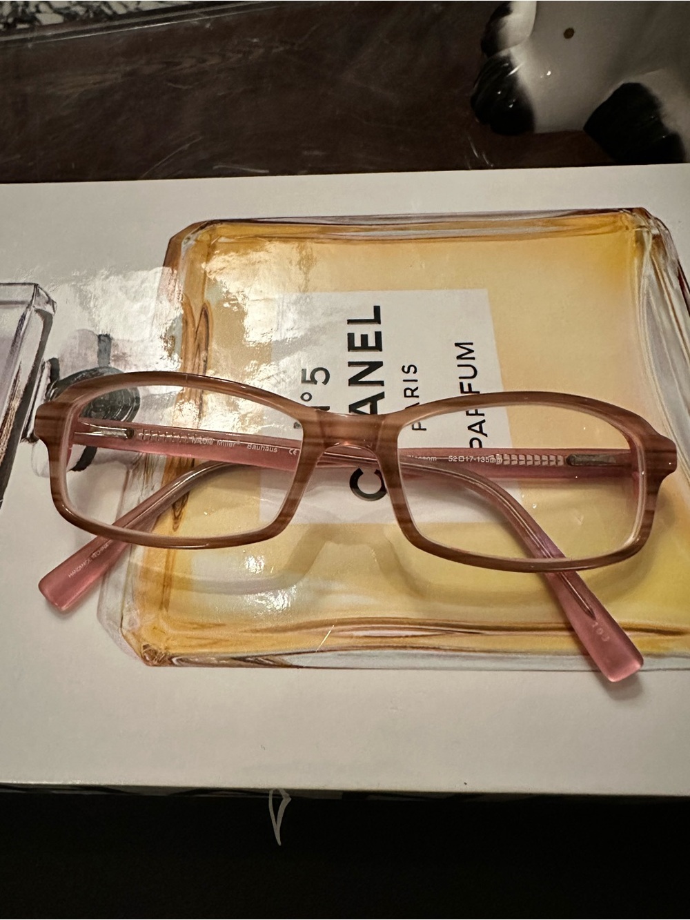 Nicole Miller “Bauhaus” Eyeglasses Frames in Almond Blossom Pink, Size 52-17-135